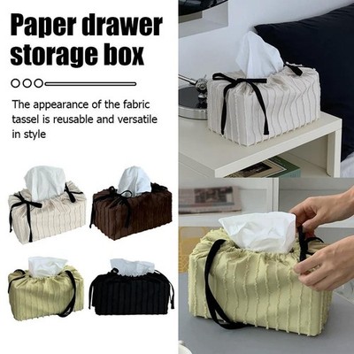 Polyester Tissue Box Cover Small Round/Large Rectangular Decor Home A9Z6