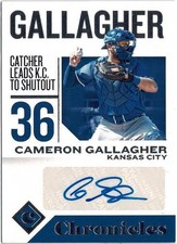 2018 Panini Chronicles Cameron Gallagher (Royals) Auto Card No. CA-CG