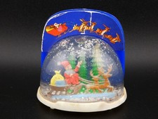 Vintage Christmas Santa Sleigh and Reindeer Snow Globe Dome Hong Kong No 752
