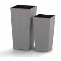 Pflanzgefäß Pflanztopf Blumentopf Blumengefäß KüBel Topf Nizza 2Er-Set Grau