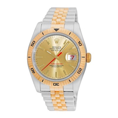 ROLEX Stainless Steel & 18K Yellow Gold 36mm Datejust Turn-O-Graph 116263 Box