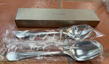 Christofle ALBI Set/2 pezzi da portata per insalata placcato argento, NUOVO! 10"L