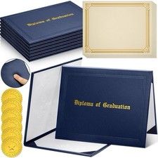 18QTY Box of Spakon Heavyweight Blue Diploma Graduation Certificate Holders NEW