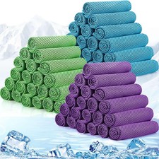 90 Pack Cooling Towels Bulk for Neck and Face 40" x 12" Ice Cool Towel Multic...