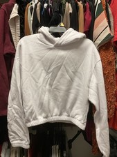 Zara Hoodie Cropped Pullover Women's Size Medium Long Sleeve