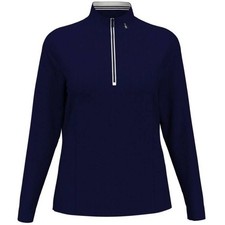 Original Penguin Women's Clubhouse Mock Tneck Pullover, Size SM, Black Iris Blue