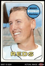 1969 Topps #142 Woody Woodward Reds 8 - NM/MT