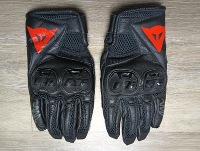 Dainese Mig C2 Black Leather Motorcycle Gloves EUC size 7.5 Womens L - Mens S