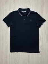 MCQ Alexander McQueen Men's Black Swallow Logo Tipped Polo Shirt Size S - Used