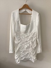 BNWT Ladies ASOS Ivory Rouched Dress, UK Size 18, Tagged