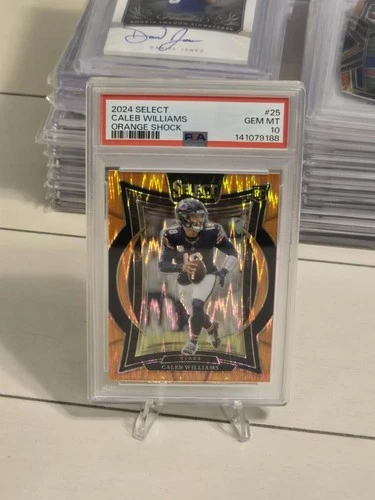 2024 Select Caleb Williams Orange Shock Prizm RC /499 PSA 10 Gem Mint POP 52