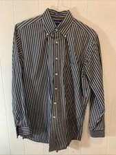 Paul Fredrick Dress Shirt Mens 15.5-34 Blue Imperial 100's Two Ply Cotton