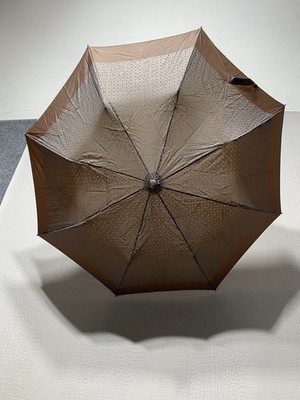Vintage Givenchy 4G Monogram Folding Umbrella Brown/Gray Logo Print 1980 s VTG