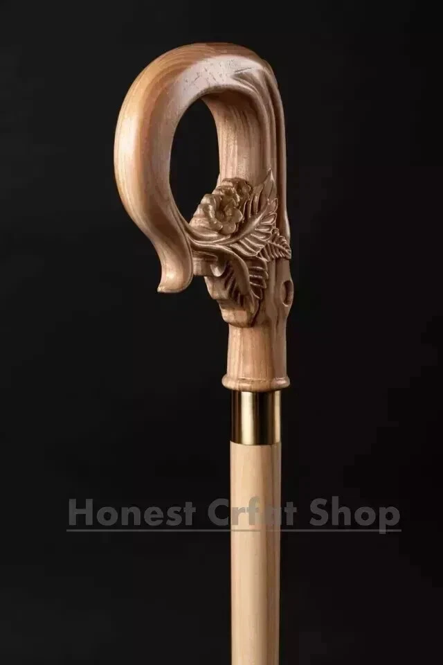 Bastón de madera tallado a mano diseño bastón para caminar para mujer mejor regalo Foto 4 de 4