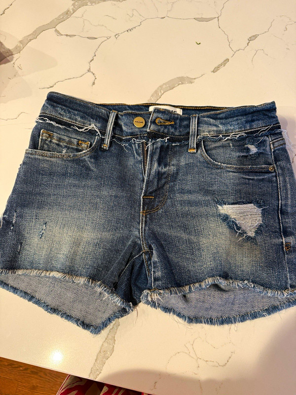 FRAME Le Cut Off Women's Denim Cut Off Shorts Size 24 Blue Medium Wash LCRWB218