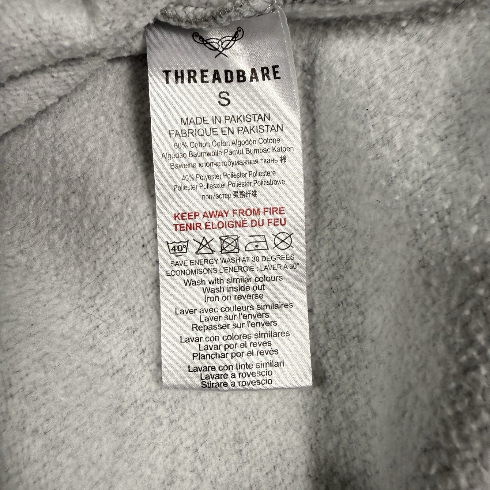 THREADBARE DENIM CORPS Small Gray Sweatshirt Pull… - image 7