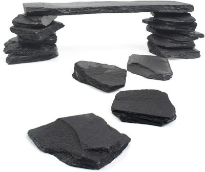Natural Slate Stone Rocks, Mix of Stones 2 to 3 inches and 1 Piece About - 8 in