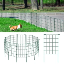 OUSHENG 35ft Green Garden Fence for Dog Pet, Easy Assembly Decorative Fencing...