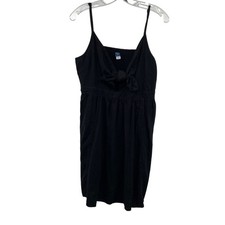 Old Navy Womens Sundress Knotted Front Spaghetti Straps Black Size XL Pockets
