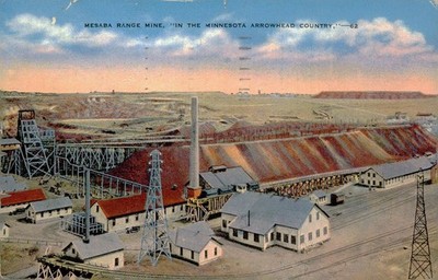 Mesaba Range Mine, c1935, Minnesota, Kabetz News Co., Industrial, Postcard