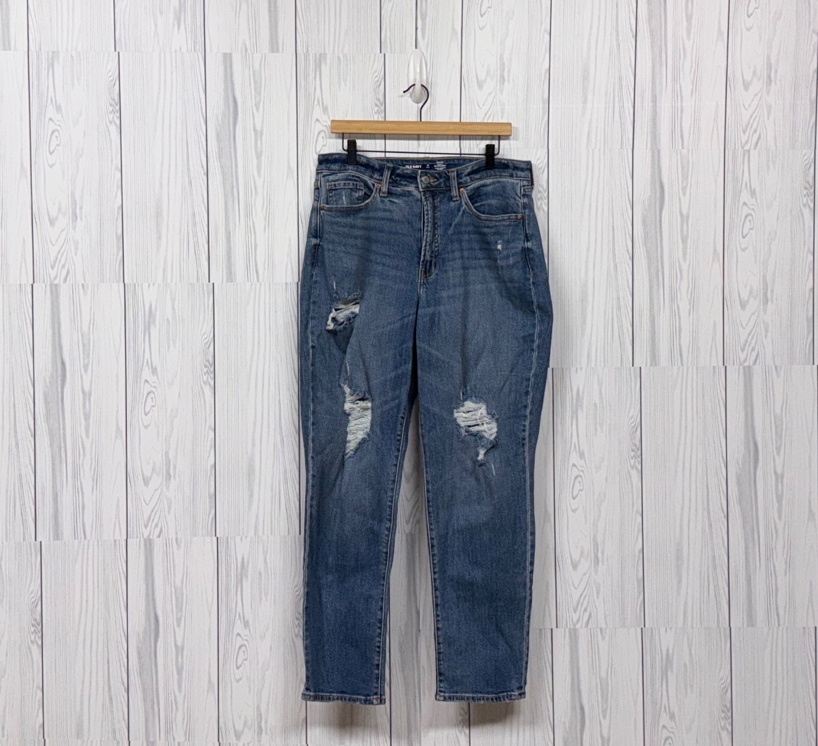 Old Navy jeans womens size 12 tall high rise curvy OG straight secret denim