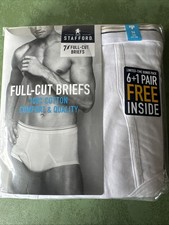 Stafford Men’s Full- Cut Briefs 100% Cotton Size 36 Bonus Pack Of 7 Pairs