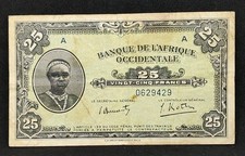 1942 French West Africa 25 Francs 0629429
