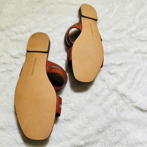 Rebecca Minkoff Größe 8,5 M Marciann Reißverschluss Leder Pantoletten Pantoletten neutral Coastal - Bild 6 von 10