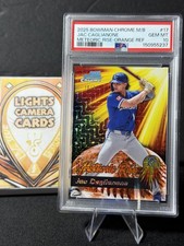 2025 BOWMAN CHROME M/B #17 JAC CAGLIANONE RC METEORIC RISE-ORANGE REF /25 PSA 10