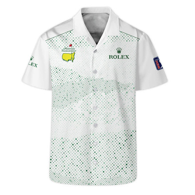 Golf Stye Classic White Mix Green Masters Tournament Rolex Hawaiian Shirt Style