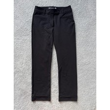 Betabrand Black Dress Pant Yoga Pants Womens Small Straight Leg Cuffed W1438-BK