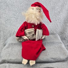 Vintage Primitive Folk Art Santa Claus Soft S...