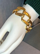 Vintage Napier Gold Tone Links brushed and shiny Bracelet 1990s fashion