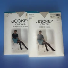 Jockey for Her Leg Designs Control Top Pantyhose Med Tall Antique White 2 Pair