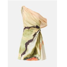 Amur Elowen Mini Dress Green Abstract Short Watercolor Cocktail Sustainable, 6