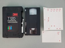 3M Professional Videocassette New T-120 VHS Blank Tape Color Plus Plastic Case