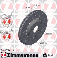 1x ZIMMERMANN Bremsscheibe FORMULA Z 150.2972.70 f�r BMW 2er F22 F87 Competition
