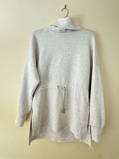 New Varley Freya Drawcord Sweatshirt in Ivory Marl Size M