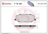 Brembo Bremsbelagsatz, Scheibenbremse P 79 001 FüR Suzuki
