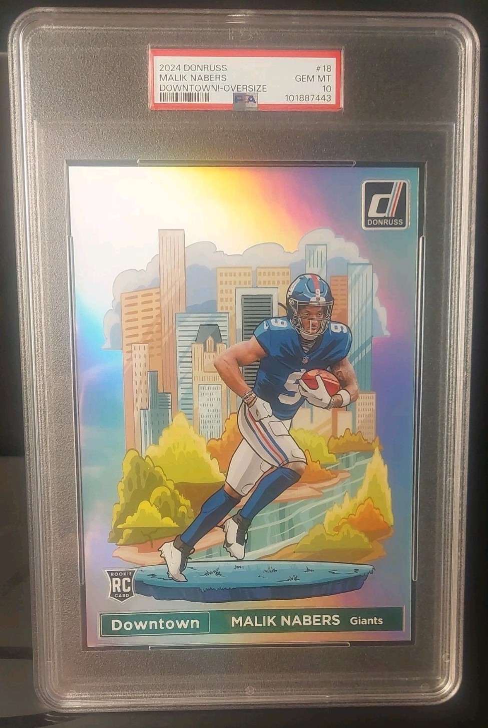 Malik Nabers Panini Donruss Downtown! #18 Oversize