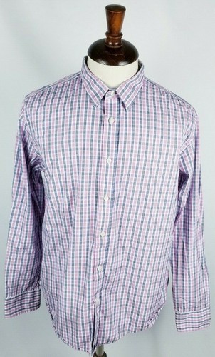UNTUCKit Men's Size XL Slim Fit Button Front Shirt Pink Blue Gingham Check - Afbeelding 1 van 10
