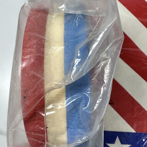 Vintage Patriotic 4th of July Red White & Blue Crepe Paper Streamer + Tablecloth - Picture 9 of 10