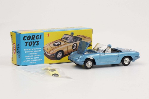 1:42 Corgi Toys Lotus Elan S2 azul metálico con conductor - Nº 318 Repro - Imagen 3 de 5