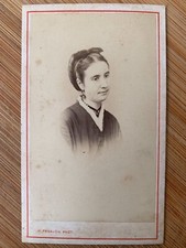 Photo Carte de Visite CDV Portrait femme coiffure mode 1860 par Panajou Bordeaux