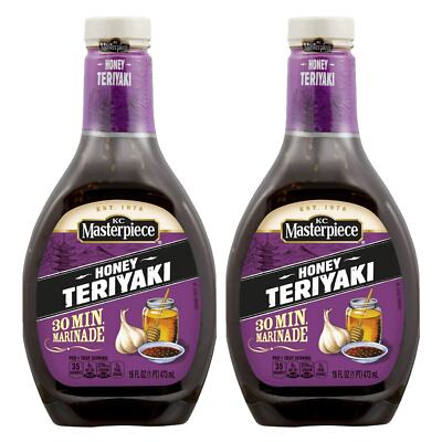 KC Masterpiece 2 Pack Honey Teriyaki 30 Minute Marinade 16 oz Bottles Meat Sauce