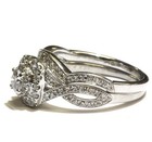 Neil Lane 14k white gold 1.19ct round diamond engagement ring wedding band set — photo 5