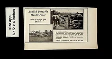 1925 English Portable Hurdle Fence Vintage Print ad 14906
