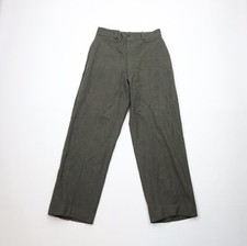 Vtg 50s Military Mens 30x29 Heavyweight Wool Wide Leg Pants Trousers Green USA