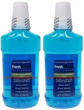  2 Freshology Lavoris Fresh Breath Mouthwash Fresh Peppermint Mouth Wash 32 Oz