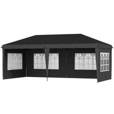 Heavy Duty Gazebo Marquee Party Tent with Storage Bag Garden Shades 3 x 6m Black
